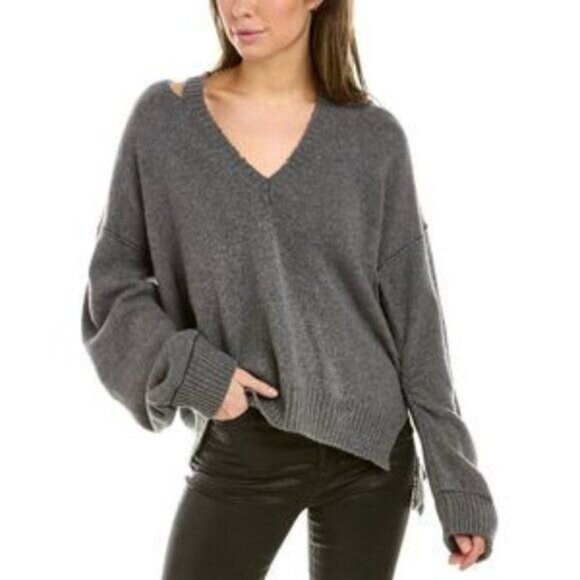 Zadig & Voltaire Womens Stoned Cashmere & Wool-Blend Pullover Grey - Picture 1 of 9